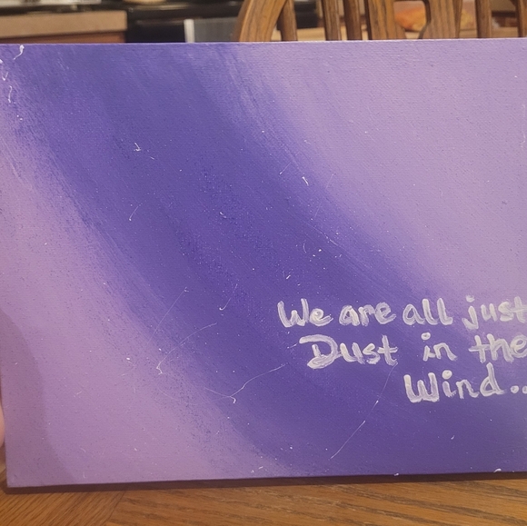 Hand Painted Purple Gradient Canvas Art with Handwritten Quote - Picture 3 of 3